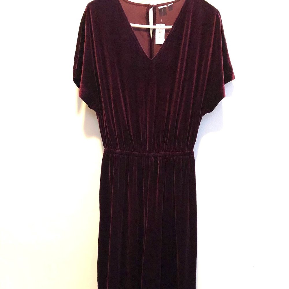 Gap Maroon Velvet Jumpsuit-Tall